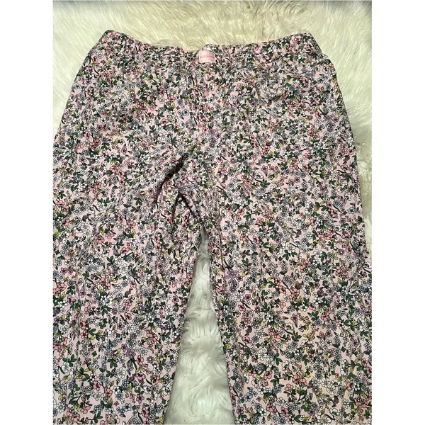 JoySpun Womens Plus Size 2X 18W-20W Pajama Pants Light Pink Ditsy Floral Pockets - Image 2