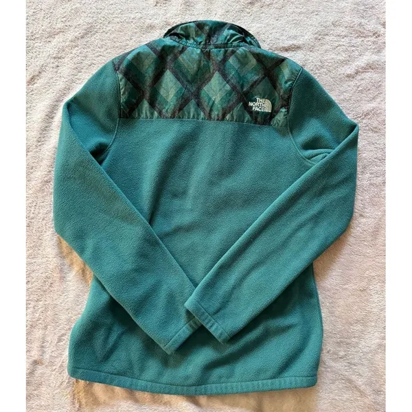 The North Face Women's Green Geometric Anorak Fleece 1/2 Zip Pullover‎ Sz Xsmall - Image 8