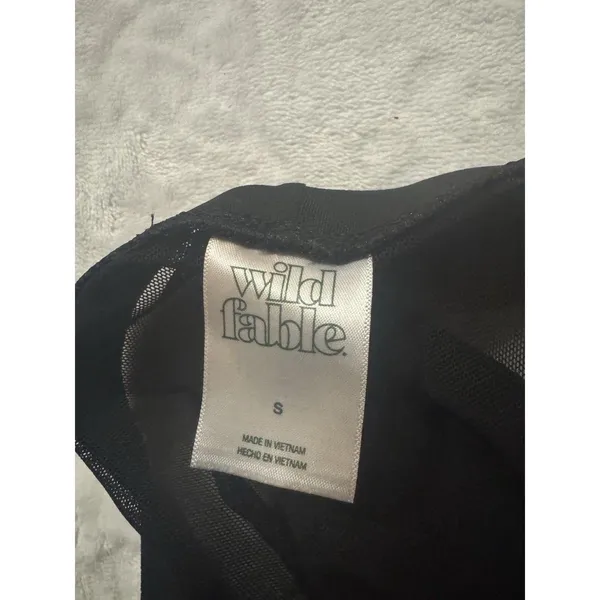 Wild Fable Mesh High Waist Flare Cover Up Pants Womens Small Black - Image 13