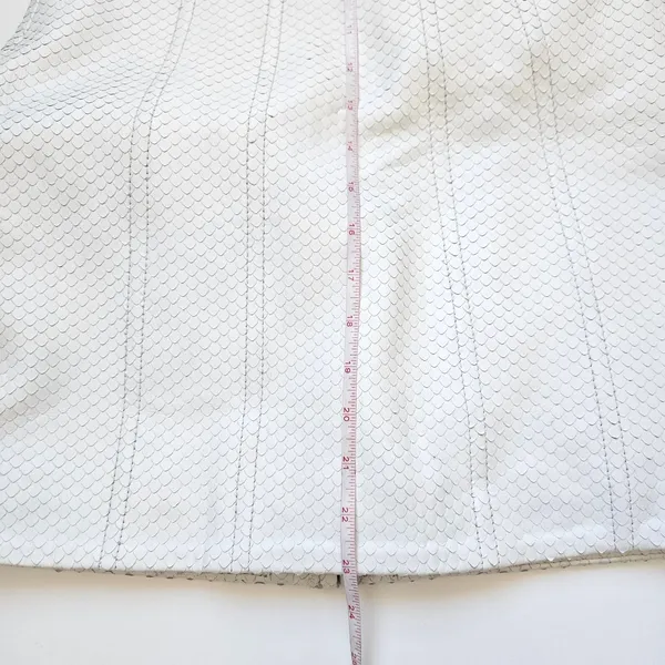 Retrofête Amberly Leather‎ Dress in Optic White Size M NWT Snakeskin Mini Lace - Image 13