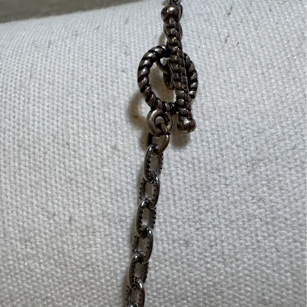 Silver Tone Charm Necklace Womens Jewelry Hearts Stars - Image 4
