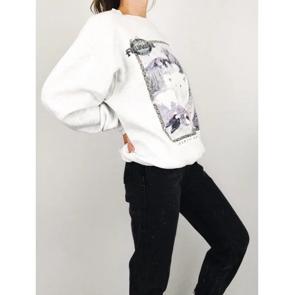 Vintage American Wilderness Crewneck Sweatshirt | Size L - Image 8
