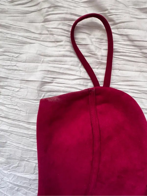 Windsor Plum Strap Mini Dress with Sweetheart Neckline - Image 3