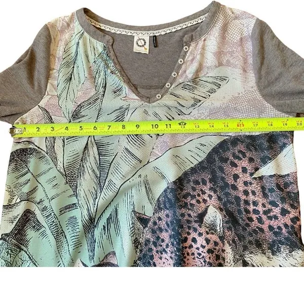 Anthropologie Akemi + Kin Fauna Leopard Jungle Print Henley Top - Image 9