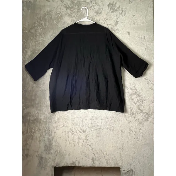 COS Seersucker Boxy Minimalist Half Sleeve Button Up Top Size Small Casual - Image 3