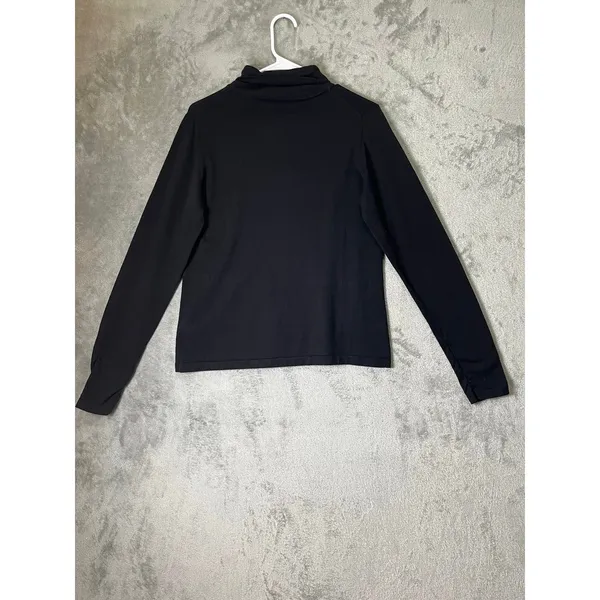 Icelandic Design Womens Large Black Turtleneck Long Sleeve Pullover Minimalist - Image 3