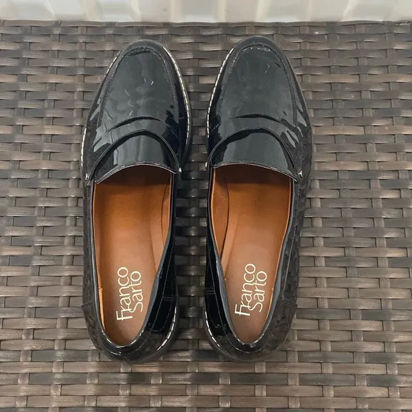 Franco Sorto, Cassandra, penny loafers, black patent leather women’s size 10 - Image 4
