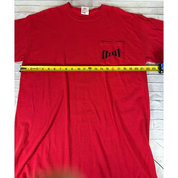 Comfort Colors‎ Pocket T-Shirt Womens Large Red Georgia Saturdays Graphic Tee - Image 4