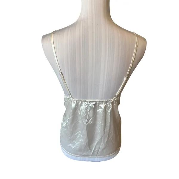 SHEIN White Satin Tie Front Top Size S - Image 2