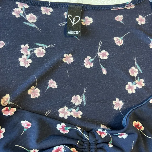 Windsor Navy Floral Dress with Pink Accents - Image 5