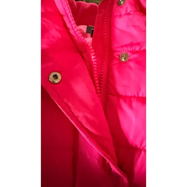 Gap Hot Pink Puffer Vest Women's Large Lightweight Quilted Snap Zip - Image 5