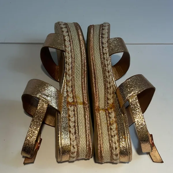 Bamboo Infinity-05M Rose Gold Metallic Espadrille Platform Wedge Sandals 8.5‎ - Image 7