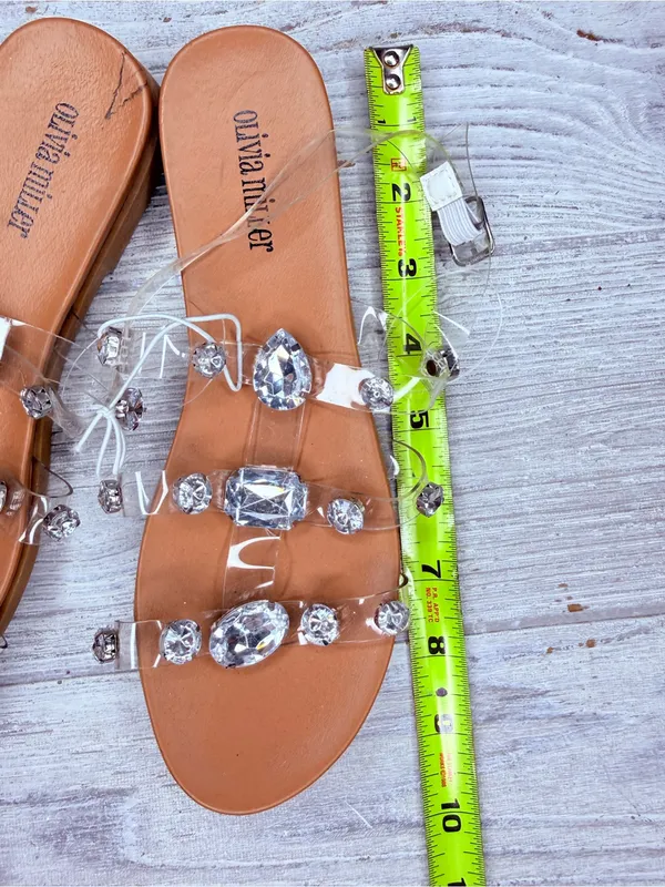 Olivia miller Women's Ocean Bliss Sandals rhinestone Shiney shoes size 9 - Image 4