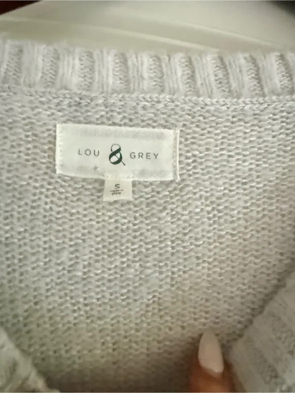 Lou & Grey Light Gray Crewneck Sweater - Image 3