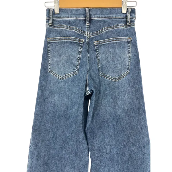 FRAME‎ Le Slim Palazzo Raw Fray Wide Leg Jeans Mermaid Size 25 - Image 8