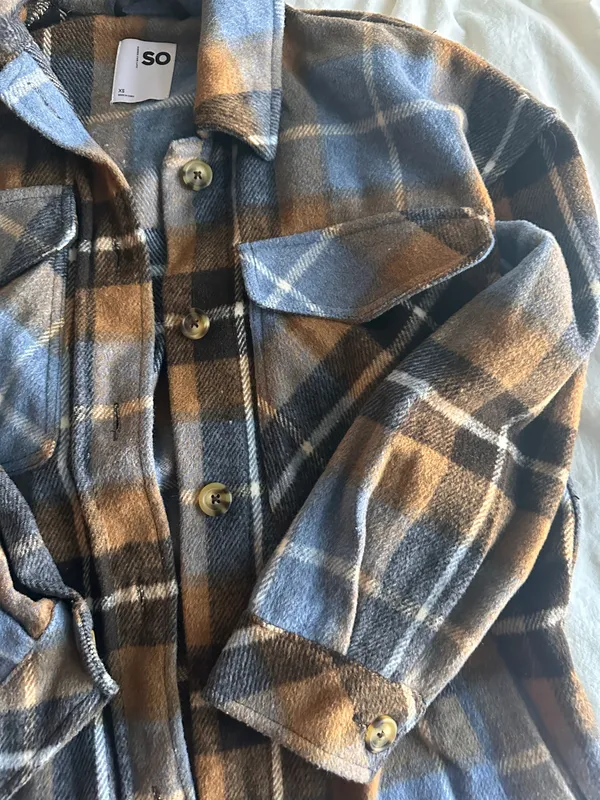 Oversized Flannel Blue Size XS - Image 6