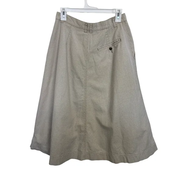 American Vintage Vtg 90s Cottage Gingham Print Cotton Midi Skirt Size 12 Granola Earthy Feminine - Image 2