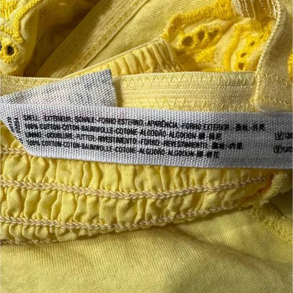 FREE PEOPLE Ezra Embroidered Eyelet Bralette Yellow Women's Size Medium - Image 7