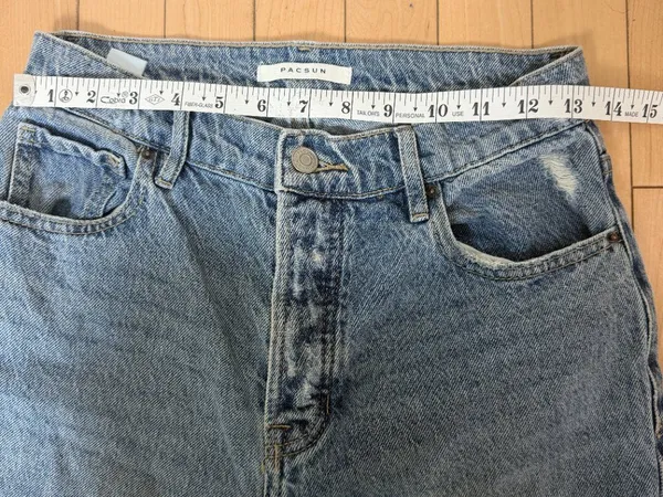 PACSUN High Rise Straight Denim Jeans Acid Wash 90's Size 26 - Image 4