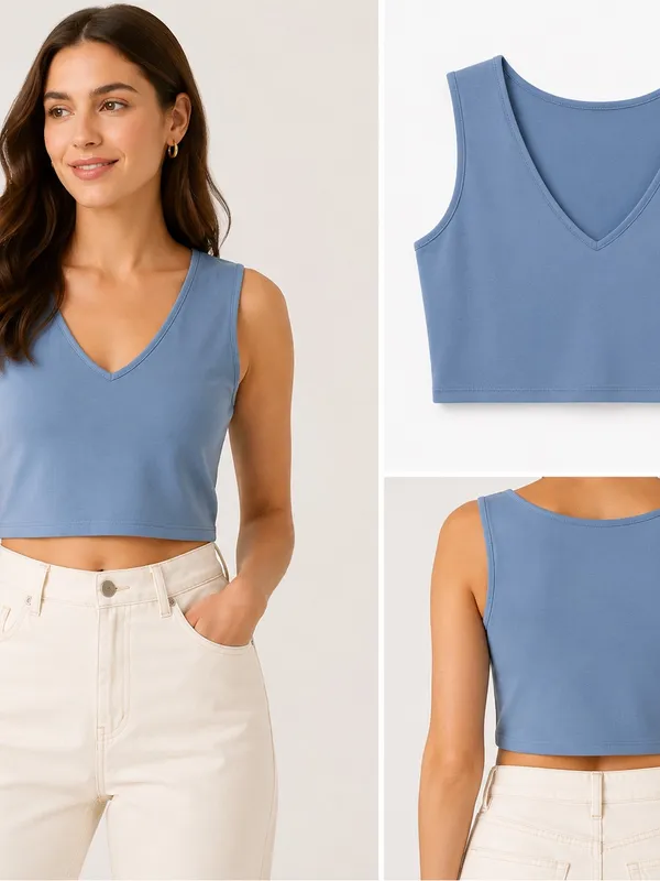 Yogalicious Pale Blue Muscle Tank - Image 2