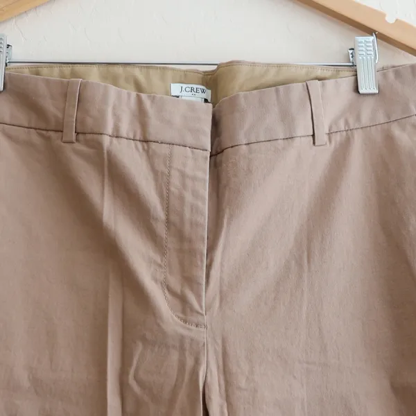J.Crew Chino Pants Womens 14S Tan Brown Straight Leg‎ Stretch Cotton Style 22861 - Image 3