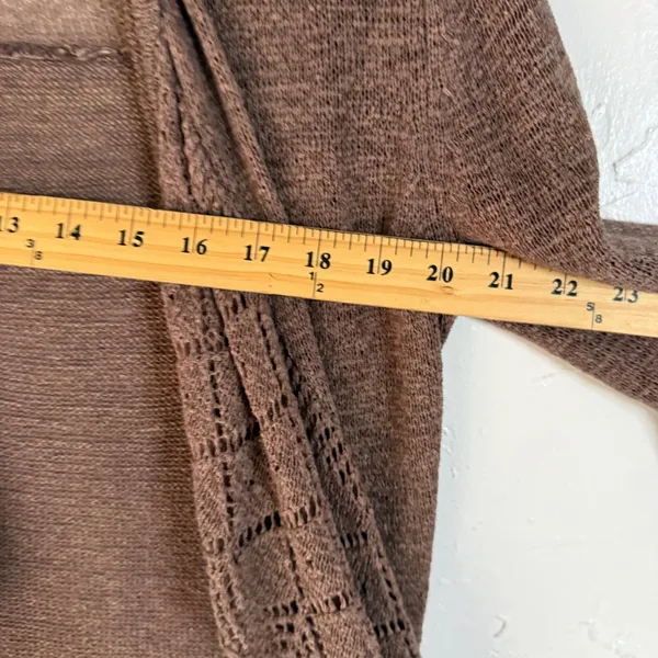 Willi Smith Brown Knit Cardigan SweaterCrochet‎ Size S Boho Western Festival - Image 6