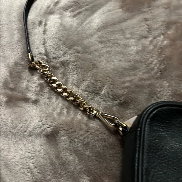 Michael Kors Black Leather Crossbody with Gold Chain and Tassel - Image 12