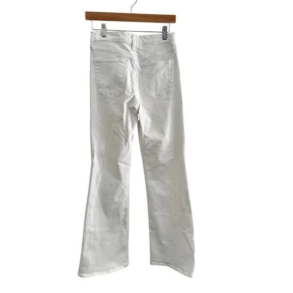 J.Crew‎ Ashbury Flare Jeans White High Rise Stretch Denim F1940 Size 27 - Image 2