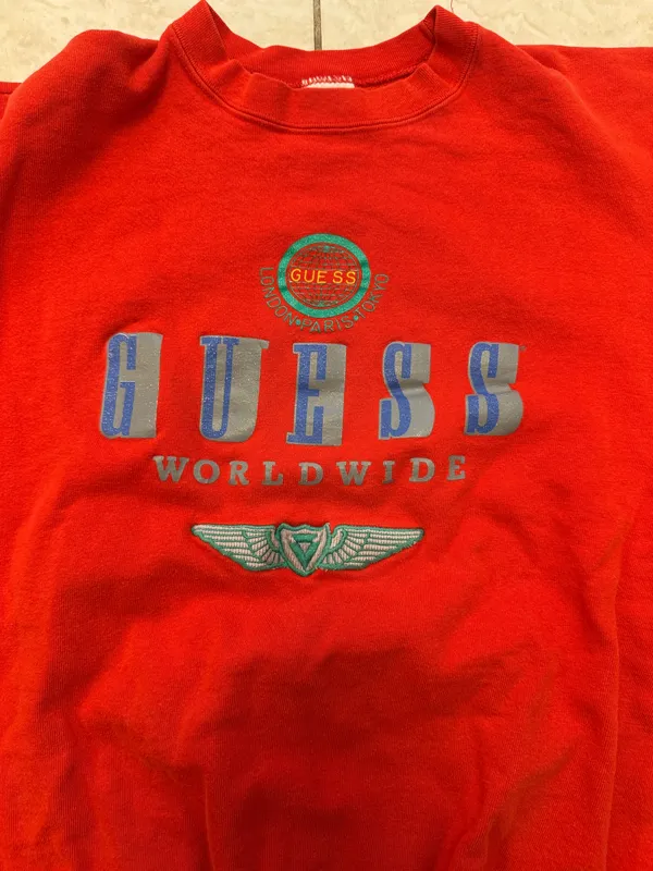 GUESS vintage red crewneck sweatshirt - Image 3