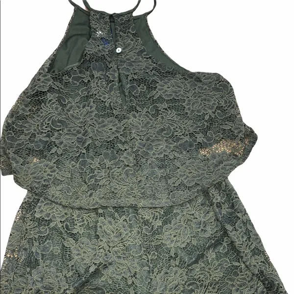 Blue Rain size medium olive green flirty romper - Image 4