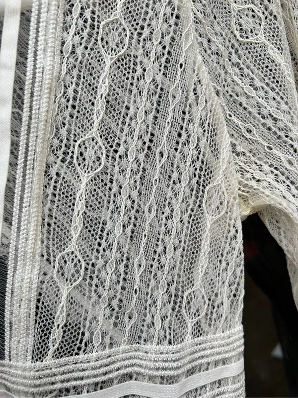 Hello Molly Duckworth White Sheer Lace Bodysuit S $69 - Image 3