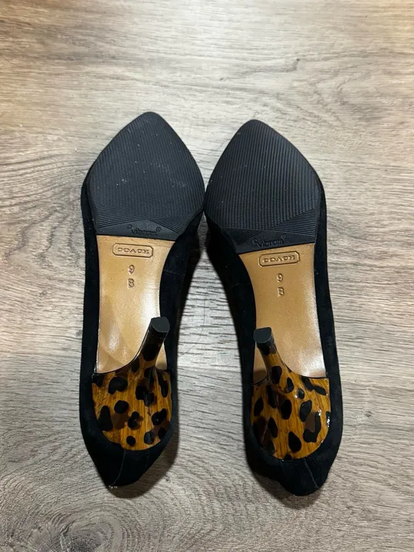Coach Black Suede 
Pointed-Toe Heels - Image 4