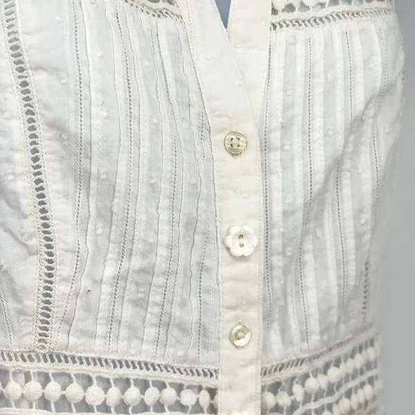 Maeve Anthropologie Dress Womens 6 Eyelet Cotton Sleeveless Midi Kentucky Derby‎ - Image 5