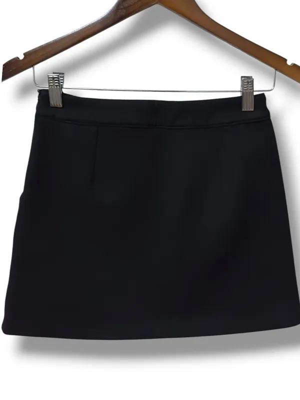 Lulu's | NWOT Black with Front Patch Pockets A-Line Mini Skirt (size S) - Image 4