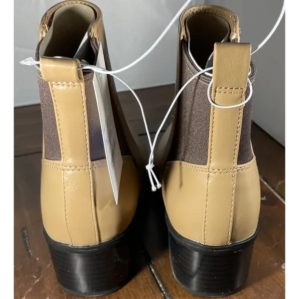 Universal Threads 7 Chelsea Boots Tan Pointed Toe Block‎ Heel Ankle Booties NEW - Image 3