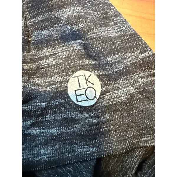 TKEQ The Shop Womens Space Dye Athletic Short Sleeve‎ Top Black Grey L/XL - Image 3