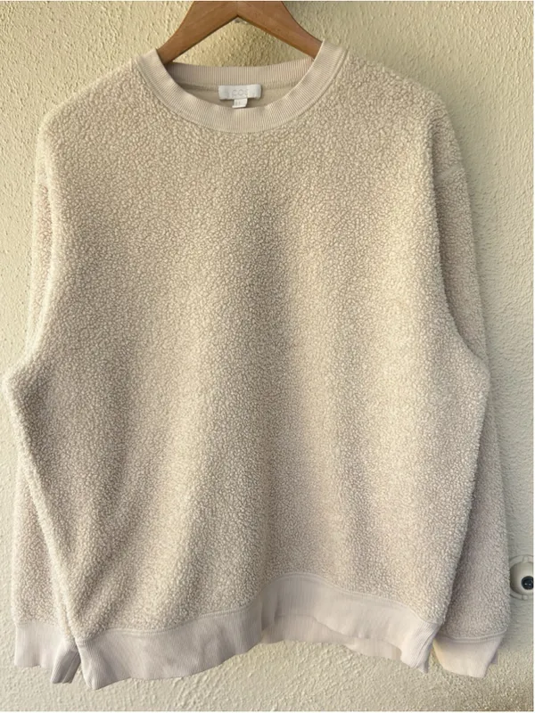 COS Sweatshirt Women Medium Sherpa Fleece Teddy Pullover Oversized Crewneck - Image 8