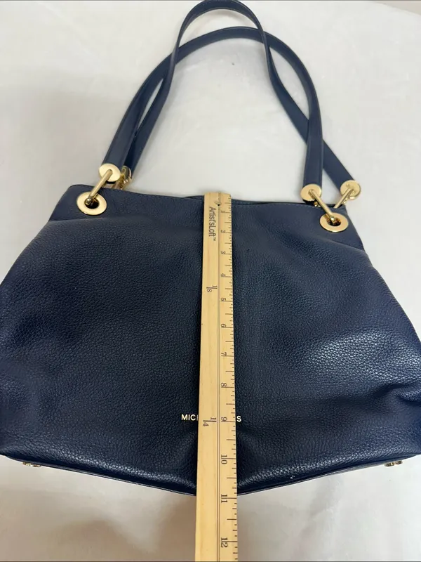 Michael Kors Raven Midnight Pebbled Leather Shoulder Tote Hobo bag - Image 12