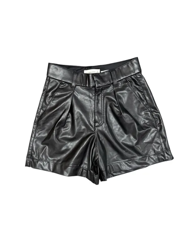 Abercrombie & Fitch Faux Vegan Leather High Rise Shorts Black Small NEW NWT - Image 5