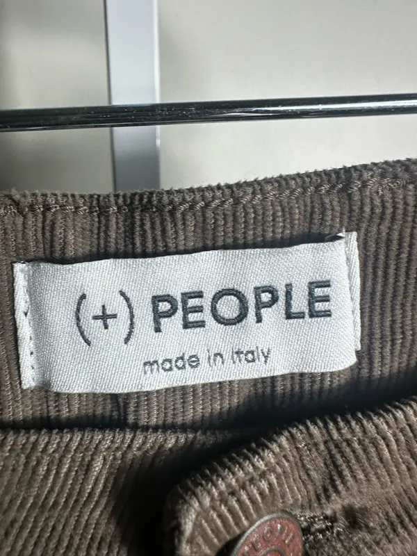 J177. (+) PEOPLE Rico Corduroy Pants Size 31 Fango Brown Made in Italy NWT - Image 2