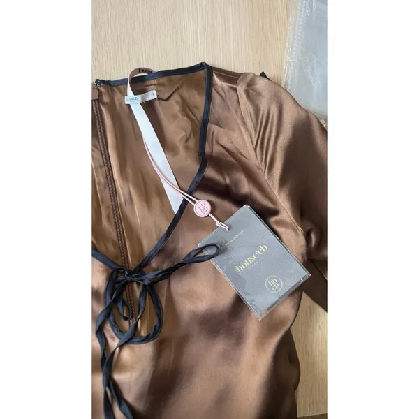 NWT House of CB Sakina Copper Satin Mini Dress Size Small - Image 11
