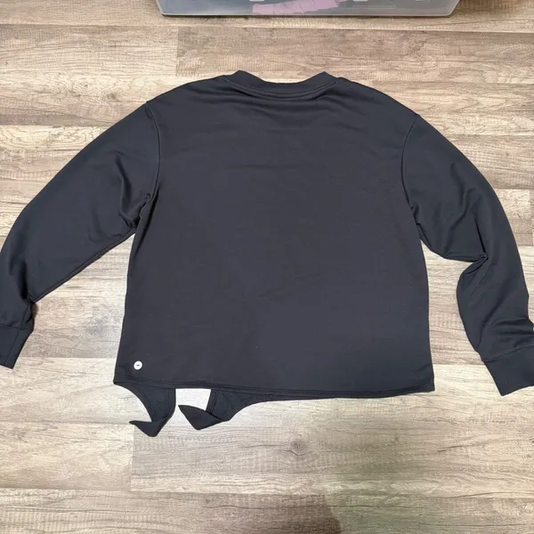 Avia Women's Black Side Tie‎ Knot Long Sleeve Activewear Sweatshirt XS 0-2 - Image 9