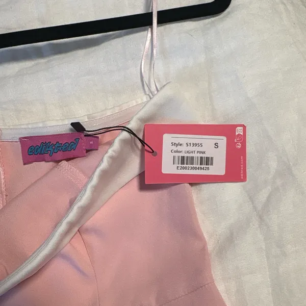Edikted Pink Contrast Strapless Dress - Image 2