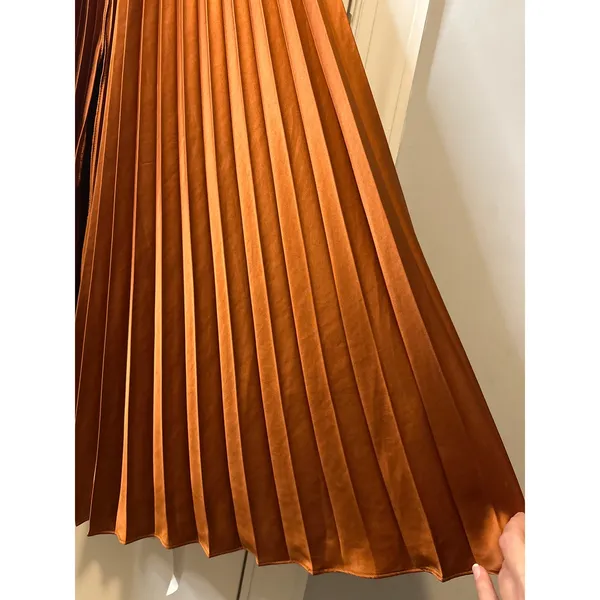 AMUR Aviva‎ Rosette One Shoulder Pleated Gown Copper Size 2 - Image 15
