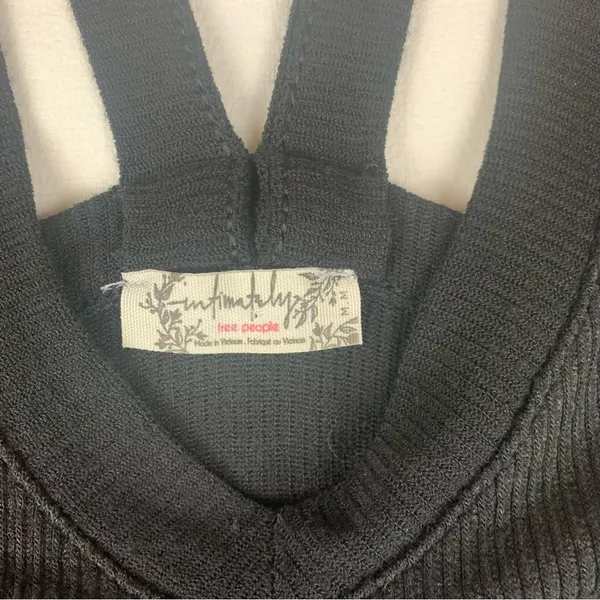 Free People intimately women's medium new black Ribbed Knit Top - Image 3
