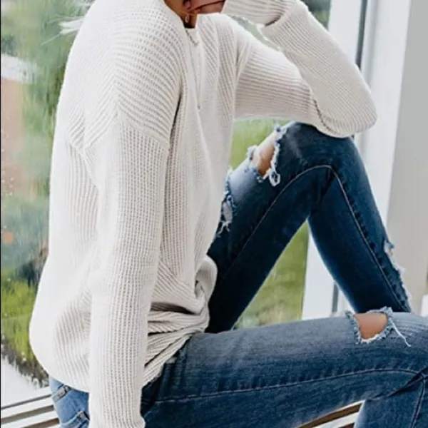 ✨Long Sleeve Sweater Twist Knot Front Pullover✨ Gray - Image 5