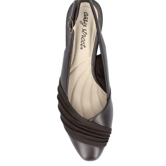 Easy Street Dark Brown Slingback Heels Size 7 - Image 2