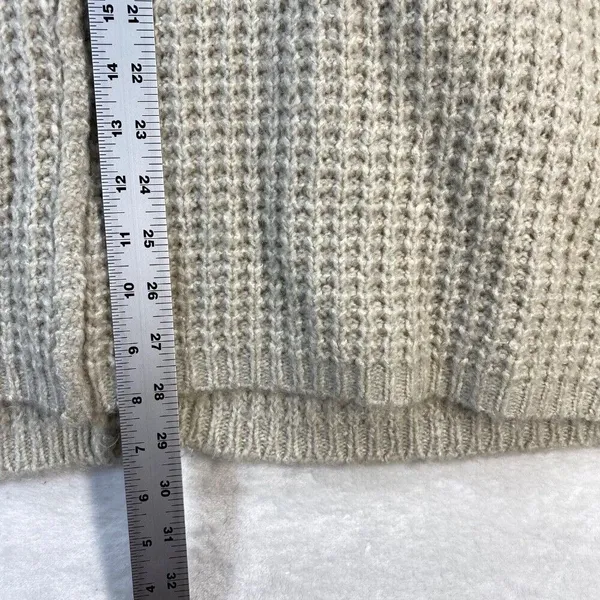 Anthropologie‎ Open Knit Cardigan Waffle Knit Cozy Layering Neutral Size M - Image 7