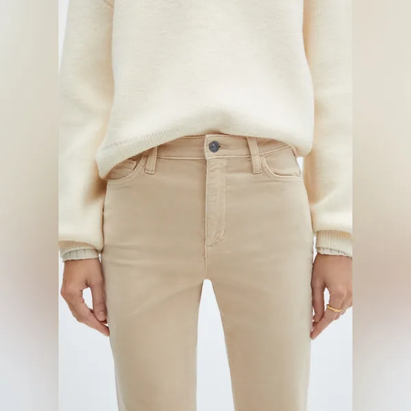 Mango Cream-Colored cropped flared Corduroy Jeans‎ - Image 10