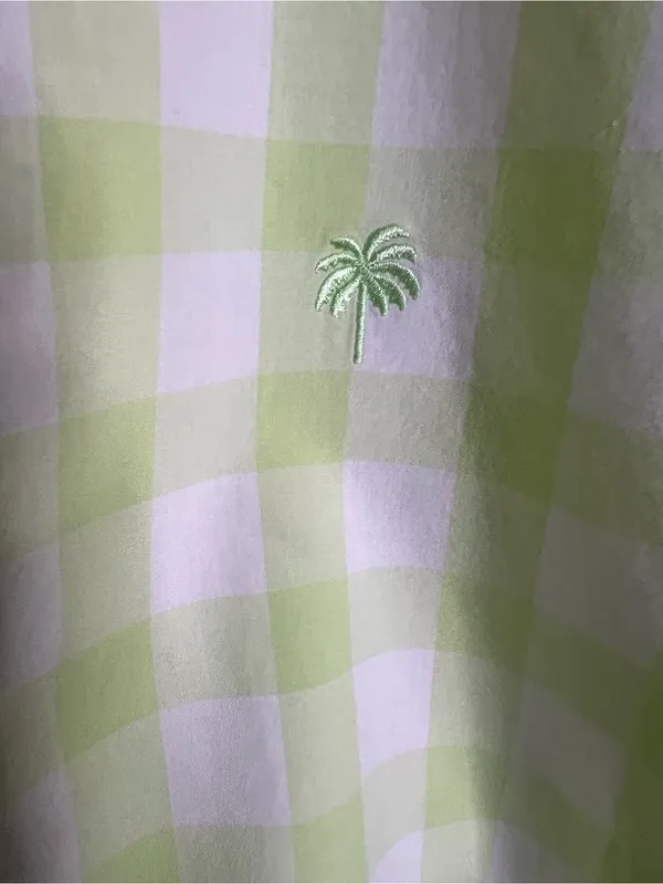 Vintage Lilly Pulitzer Gingham Green Button Up Shirt. Size 6 - Image 4